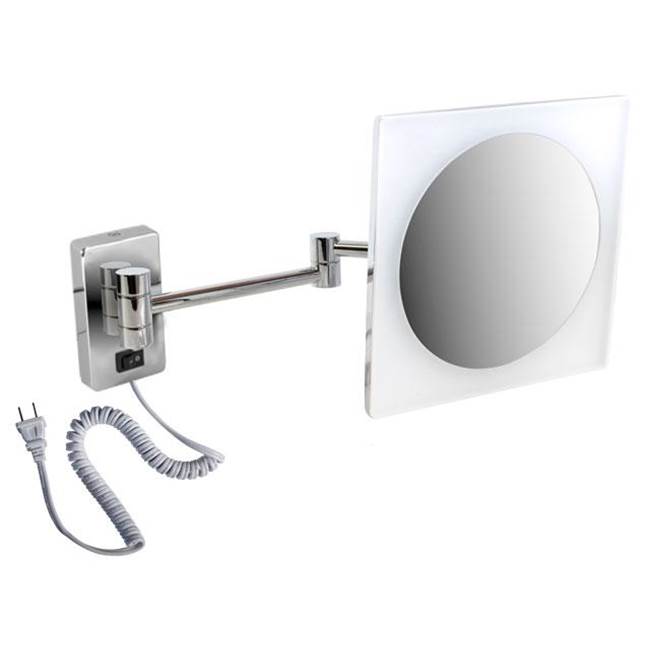 LaLoo Canada 8.5'' x 8.5'' Acrylic Trim Mirror - Plug-in LED - 5X Mag 6000K