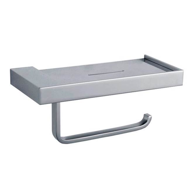 LaLoo Canada Paper Holder with Shelf - Brushed Gold