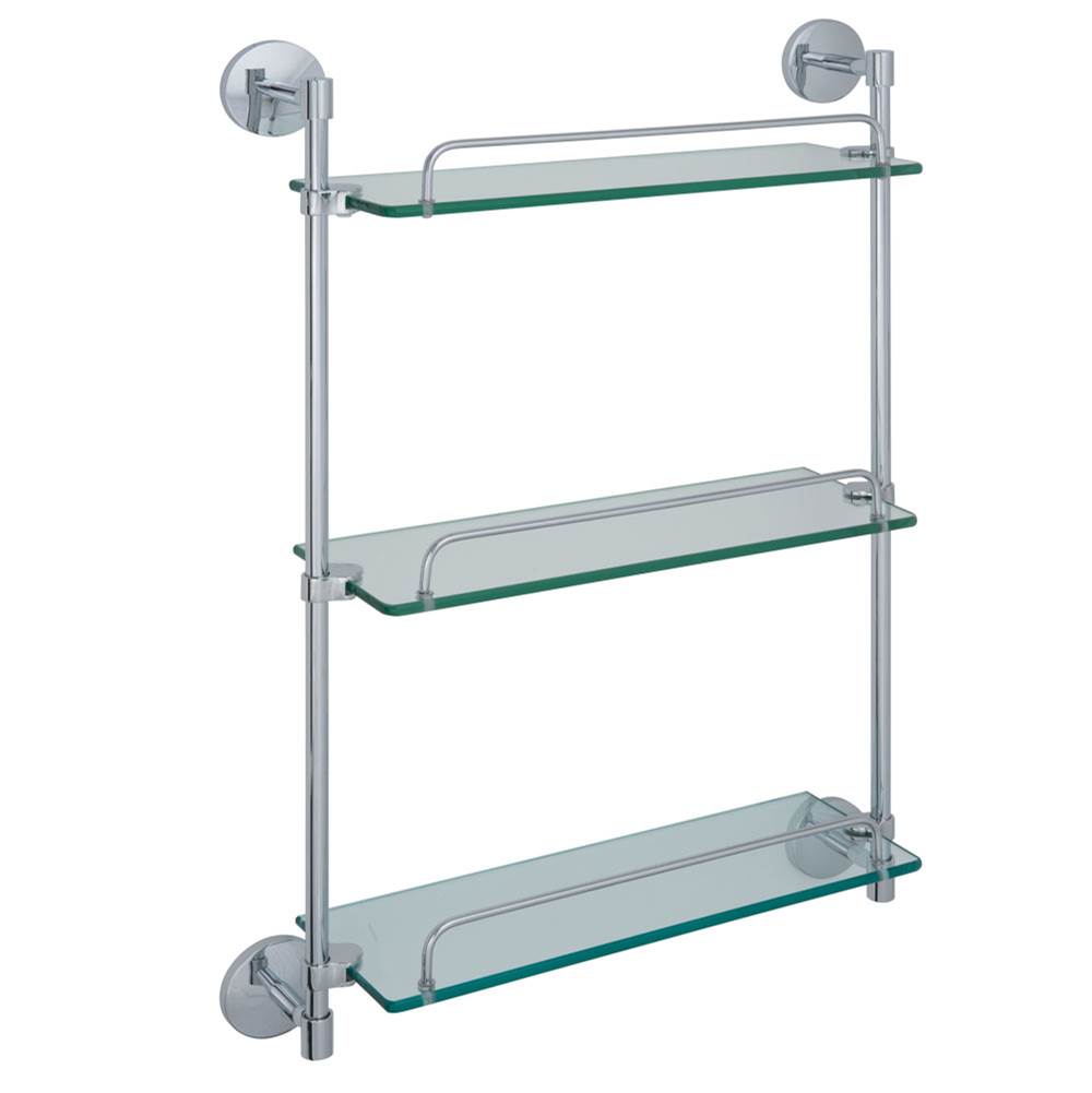 LaLoo Canada Boutique Triple Glass Shelf - Chrome