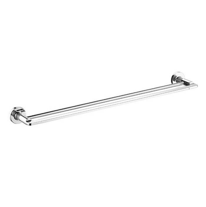LaLoo Canada Draft Extended Double Towel Bar - Matte Black & Chrome