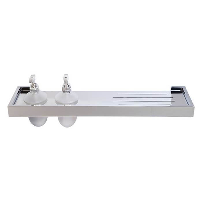 LaLoo Canada Stainless Shelf with drainage & 2 dispensers - White Frost