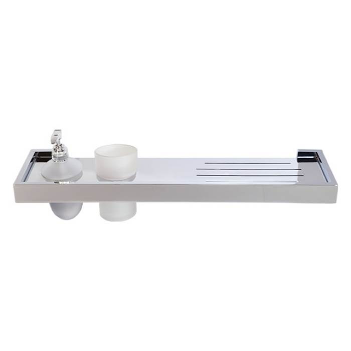 LaLoo Canada Stainless Shelf with drainage with tumbler & dispenser - White Frost
