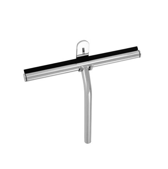 LaLoo Canada 9-1/2'' Shower Squeegee - Matte Black  & Chrome