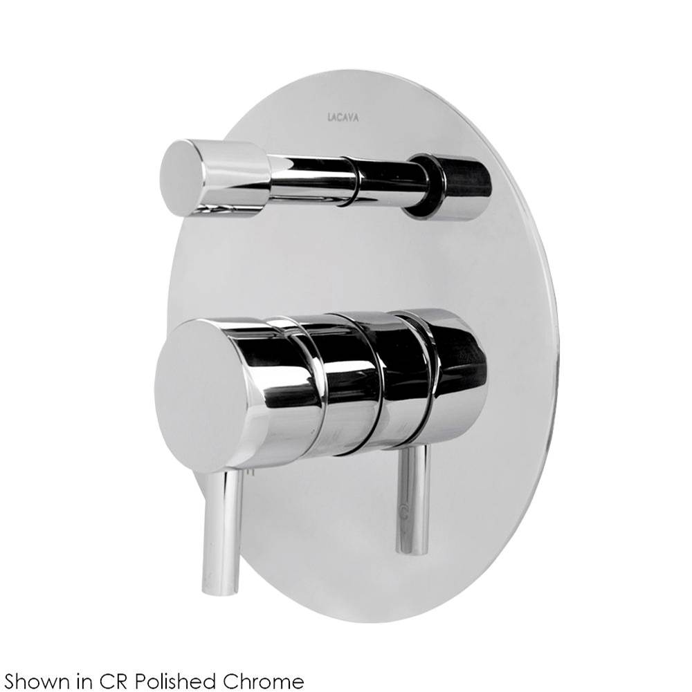 Lacava TRIM ONLY - Built-in pressure balancing mixer with 2-way diverter, lever handle and round backplate. Water flow rate: 4.67 gpm at 60 psi.