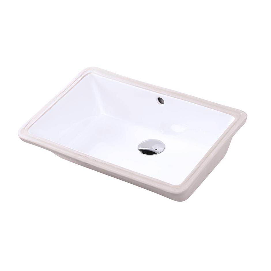 Lacava Under-counter porcelain Bathroom Sink with an overflow, unglazed exterior, 20 7/8''W, 13 1/8''D, 7 1/4''H