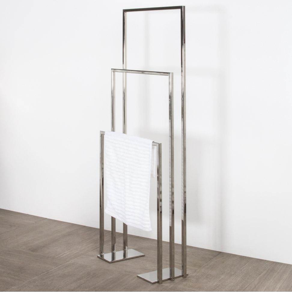 Lacava Floor-mount triple towel stand made of stainless steel, fixing floor kit included. W: 19 3/4''
D: 9'' H: 55 1/8''
