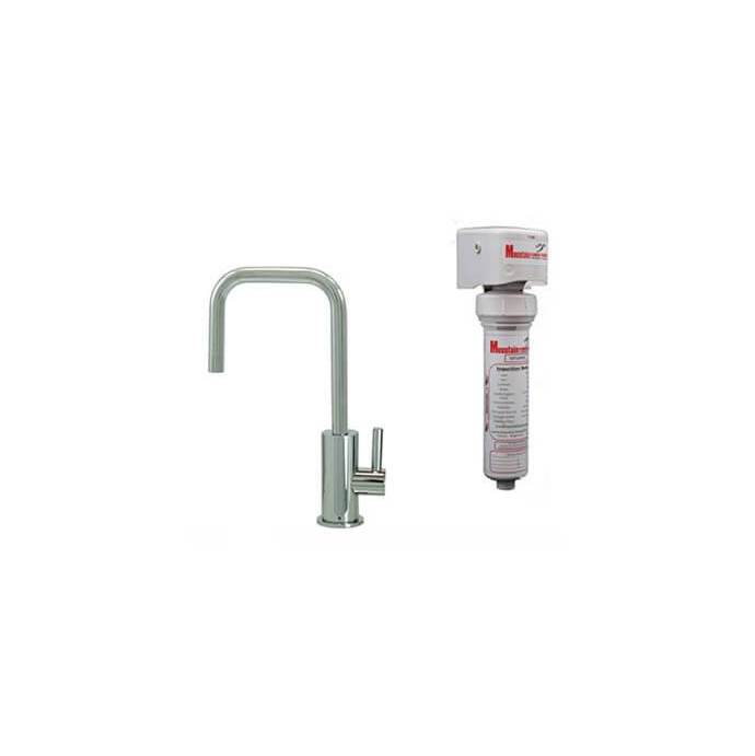 Mountain Plumbing Point-of-Use Drinking Faucet with Contemporary Round Body & Handle (90-degree Spout) & Mountain Pure® Water Filtration System