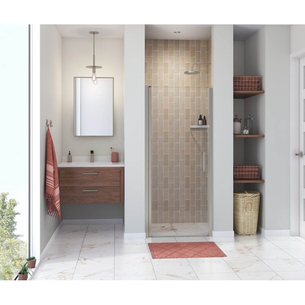 Maax Canada Manhattan 33-35 x 68 in. 6 mm Pivot Shower Door for Alcove Installation with Clear glass & Round Handle in Brushed Nickel