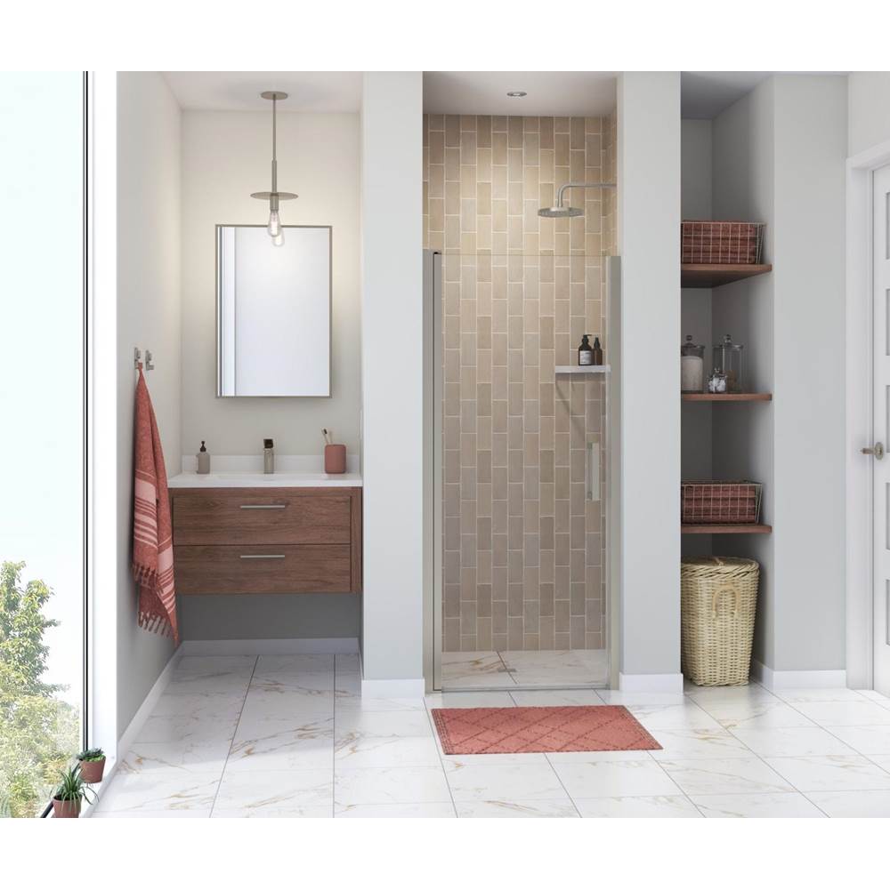 Maax Canada Manhattan 33-35 x 68 in. 6 mm Pivot Shower Door for Alcove Installation with Clear glass & Square Handle in Brushed Nickel