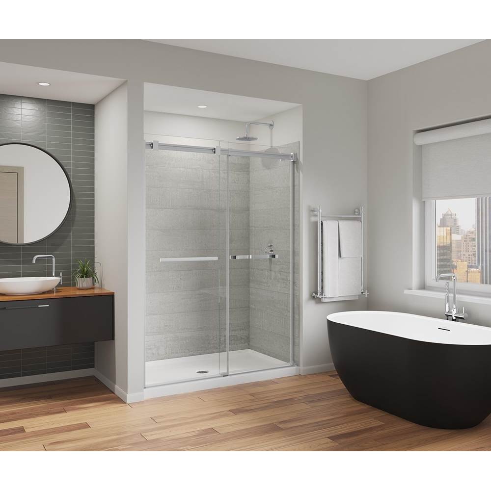 Maax Canada Duel Alto 56-59 X 78 in. 8mm Bypass Shower Door for Alcove Installation with GlassShield® glass in Brushed Nickel