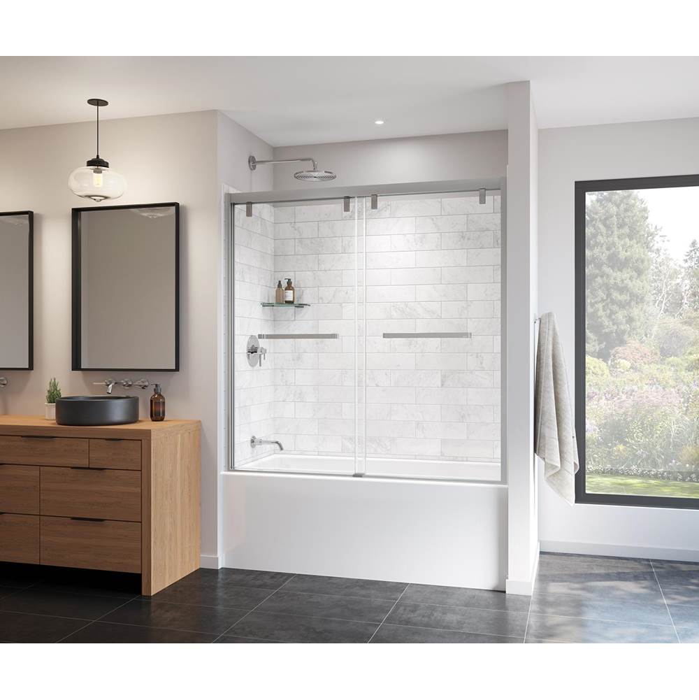 Maax Canada Uptown 56-59 x 58 in. 8 mm Bypass Tub Door for Alcove Installation with Clear glass in Chrome