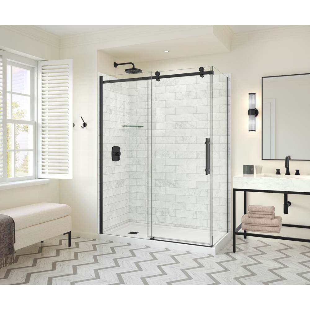 Maax Canada Odyssey SC 60'' x 32'' x 78'' 8mm Sliding Shower Door for Corner Installation with Clear glass in Matte Black
