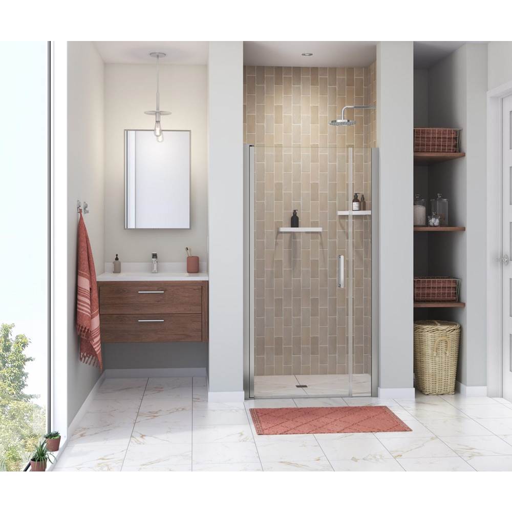 Maax Canada Manhattan 37-39 x 68 in. 6 mm Pivot Shower Door for Alcove Installation with Clear glass & Round Handle in Chrome