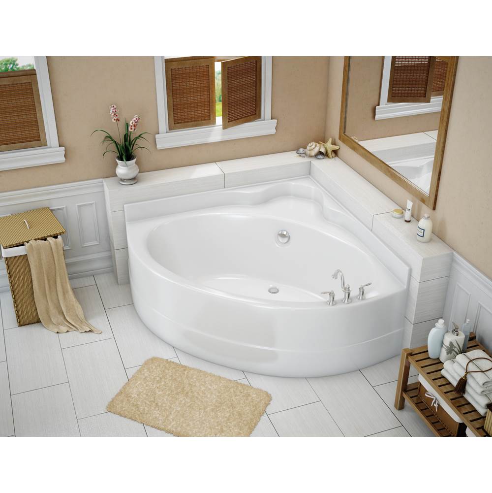Maax Canada VO5050 5 FT 51.5 in. x 51.5 in. Corner Bathtub with Center Drain in White