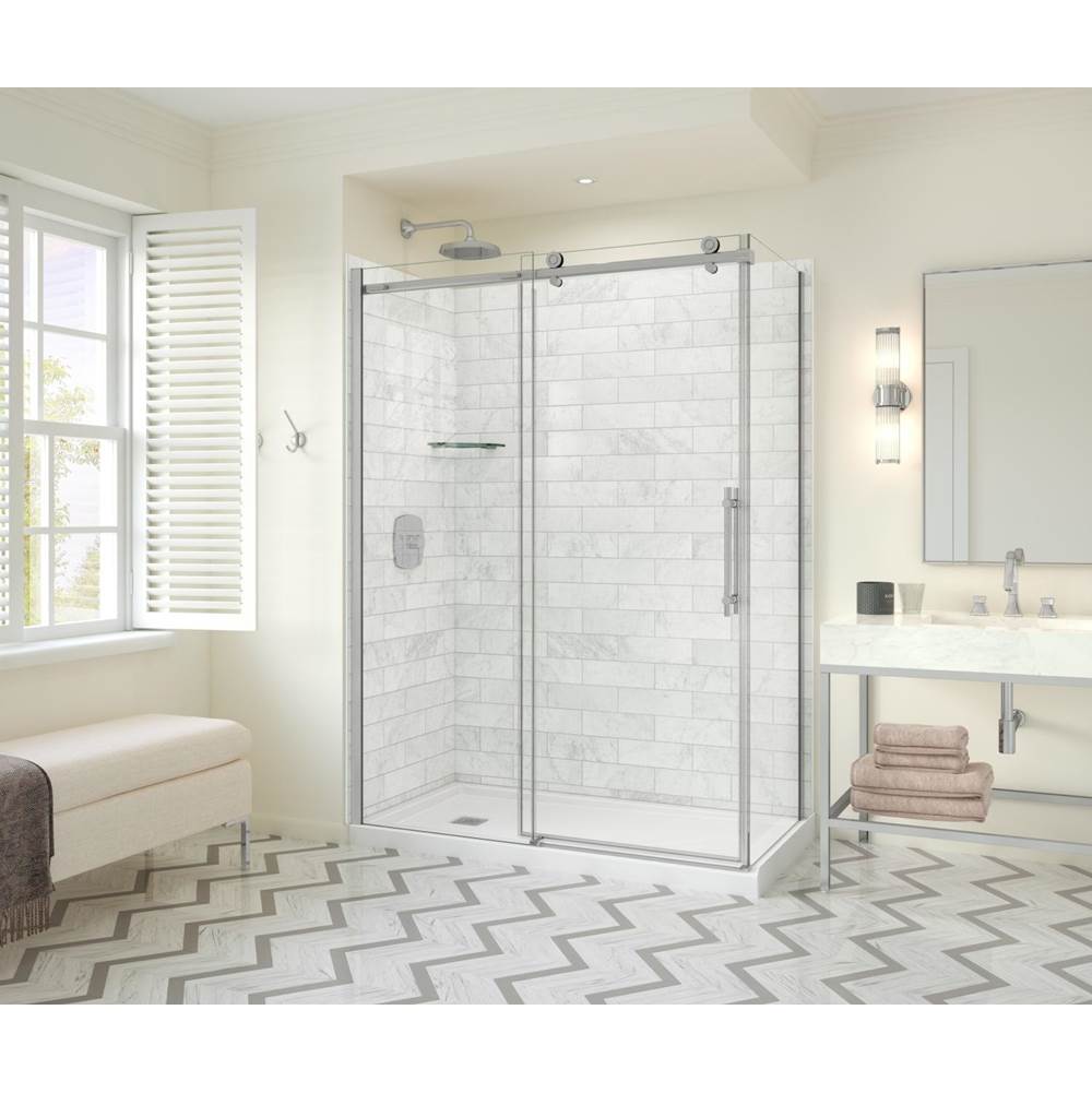 Maax Canada Odyssey SC 60'' x 32'' x 78'' 8mm Sliding Shower Door for Corner Installation with Clear glass in Chrome