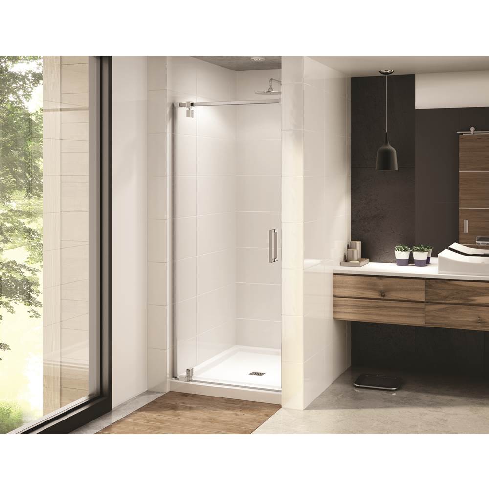 Maax Canada ModulR 36 in. x 78 in. Pivot Alcove Shower Door with Clear Glass in Chrome