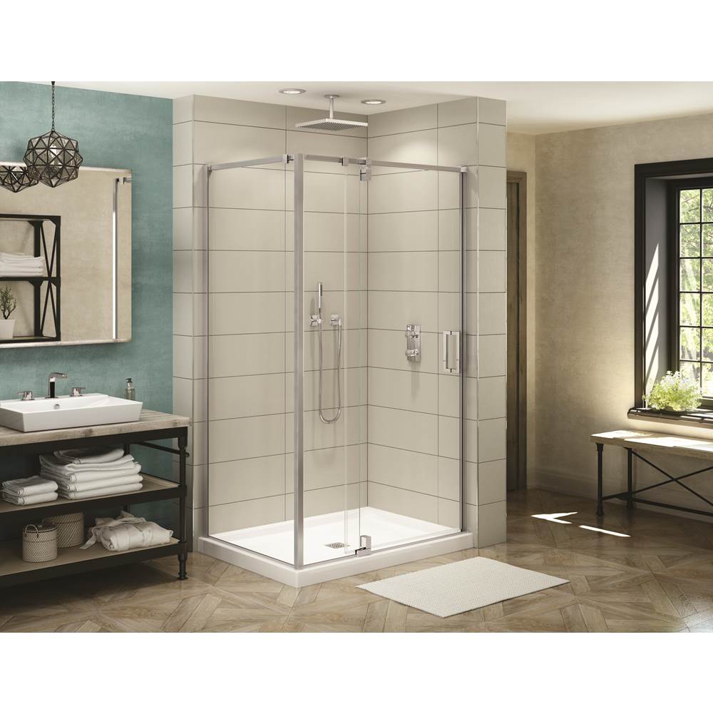 Maax Canada ModulR 48 in. x 48 in. x 78 in. Pivot Corner Shower Door with Clear Glass in Chrome