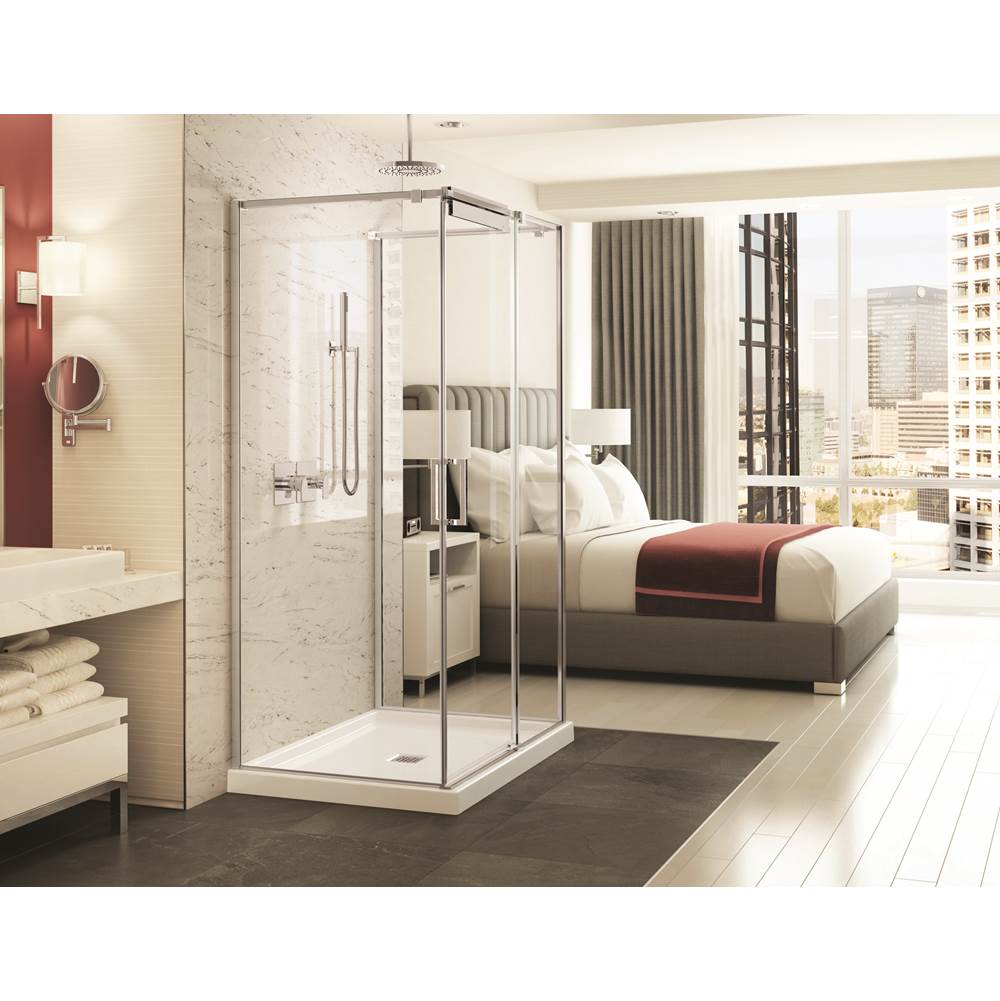 Maax Canada ModulR 48 in. x 78 in. Pivot Wall Mounted Shower Door with Clear Glass in Chrome