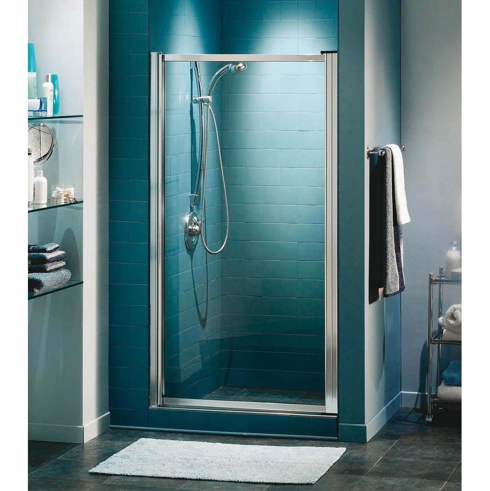 Maax Canada Pivolok 31-32.75 in. x 64.5 in. Pivot Alcove Shower Door with Raindrop Glass in Chrome