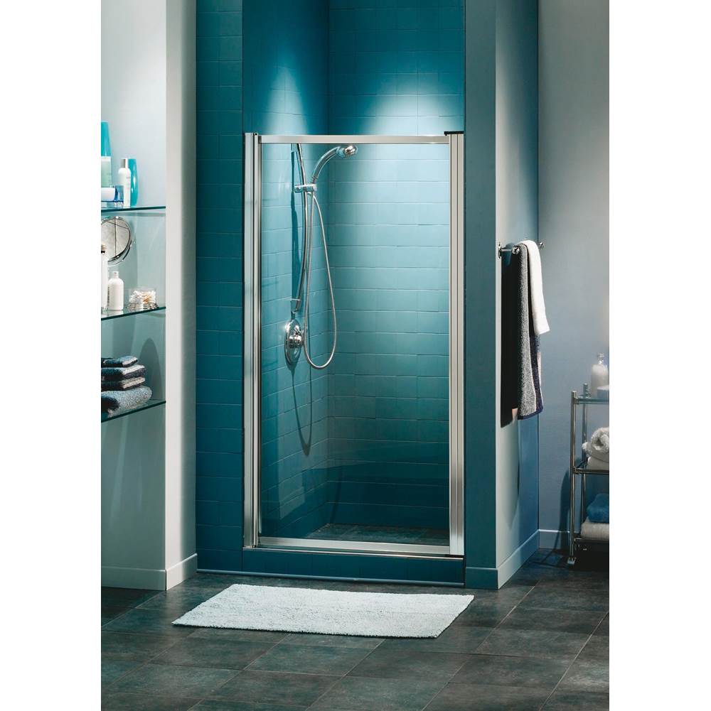 Maax Canada Pivolok 19-20.75 in. x 64.5 in. Pivot Alcove Shower Door with Raindrop Glass in Chrome