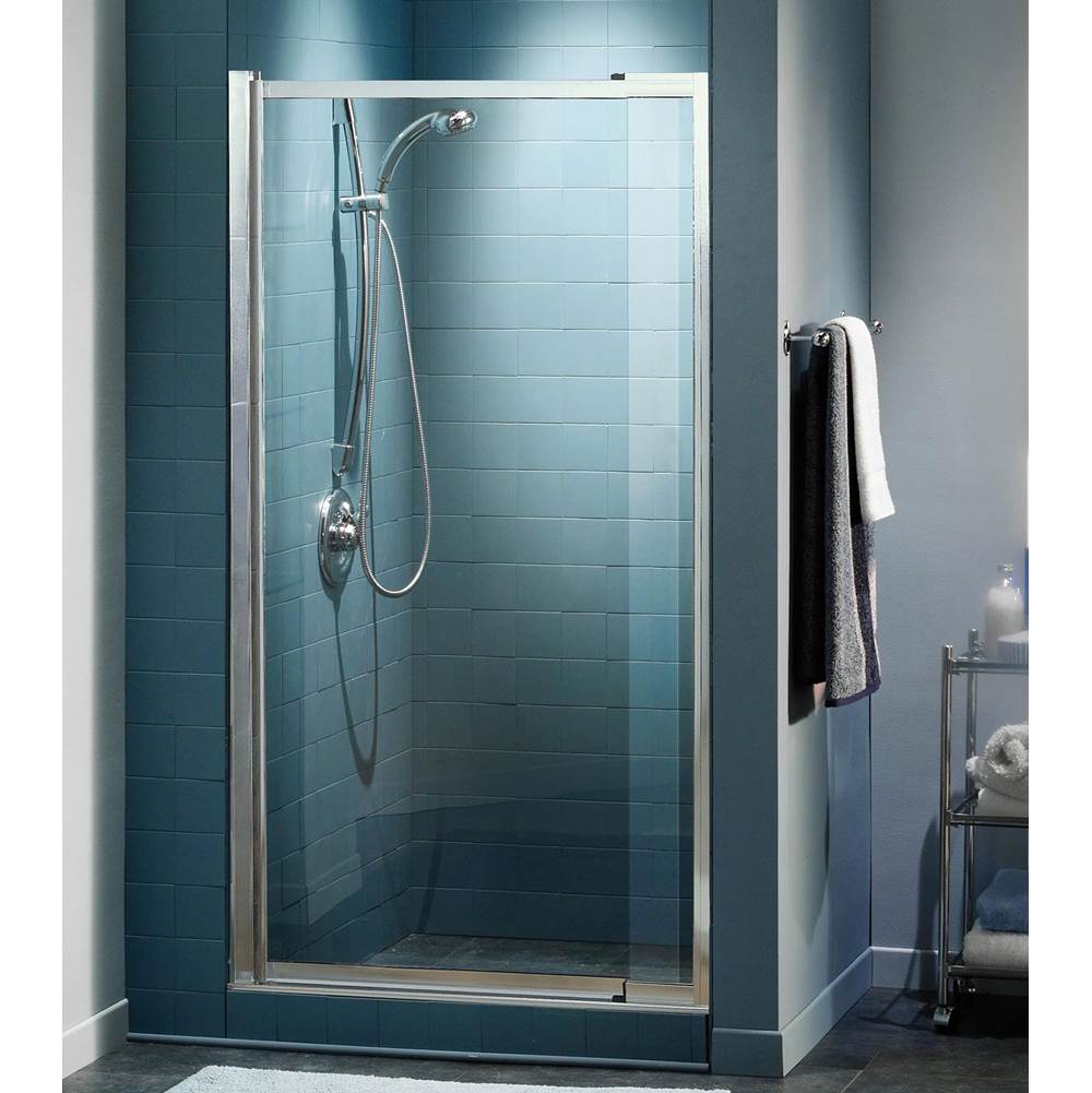 Maax Canada Pivolok Deluxe 32.5-37 in. x 64.5 in. Pivot Alcove Shower Door with Clear Glass in Chrome