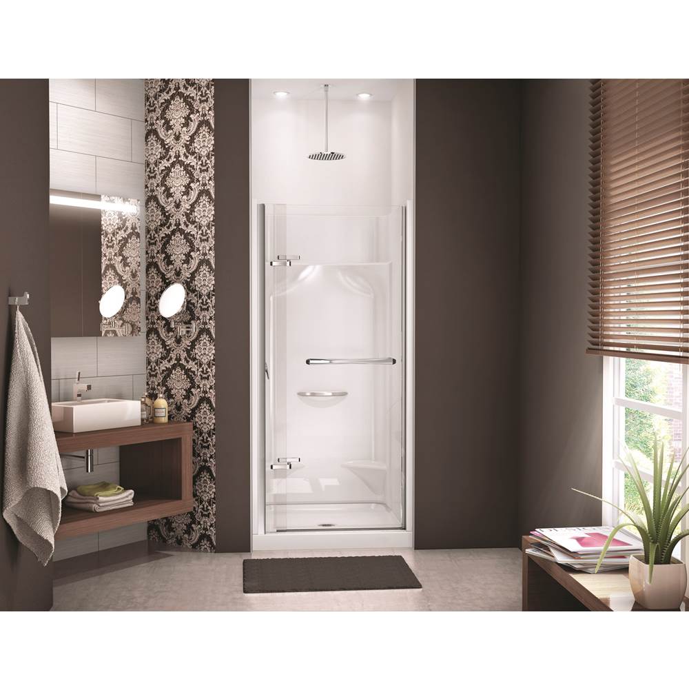 Maax Canada Reveal 32.5-35.5 in. x 71.5 in. Pivot Alcove Shower Door with Clear Glass in Chrome