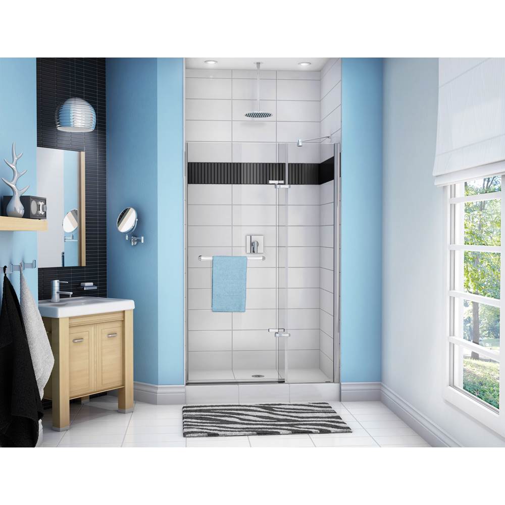Maax Canada Reveal 56-59 in. x 70.5 in. Pivot Alcove Shower Door with Clear Glass in Brushed Nickel