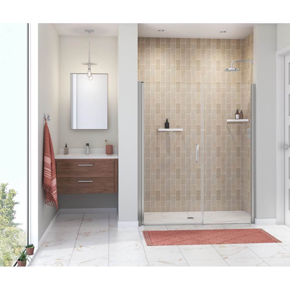 Maax Canada Manhattan 53-55 x 68 in. 6 mm Pivot Shower Door for Alcove Installation with Clear glass & Round Handle in Chrome