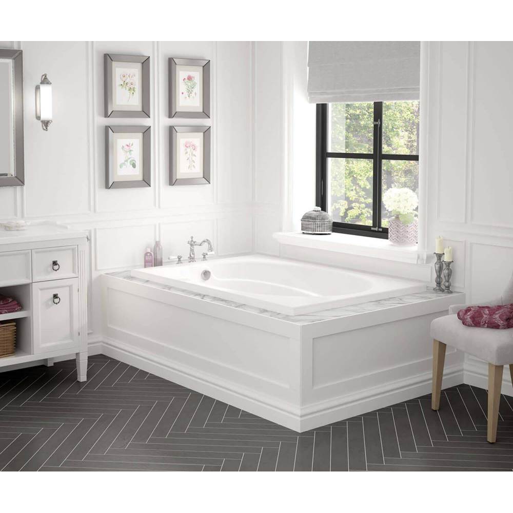 Maax Canada Temple 59.75 in. x 40.75 in. Alcove Bathtub with Whirlpool System End Drain in White