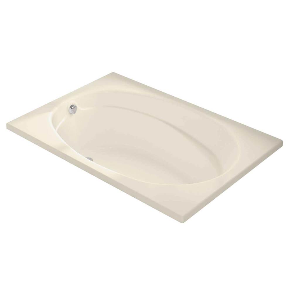 Maax Canada Temple 59.75 in. x 40.75 in. Alcove Bathtub with Combined Whirlpool/Aeroeffect System End Drain in Bone
