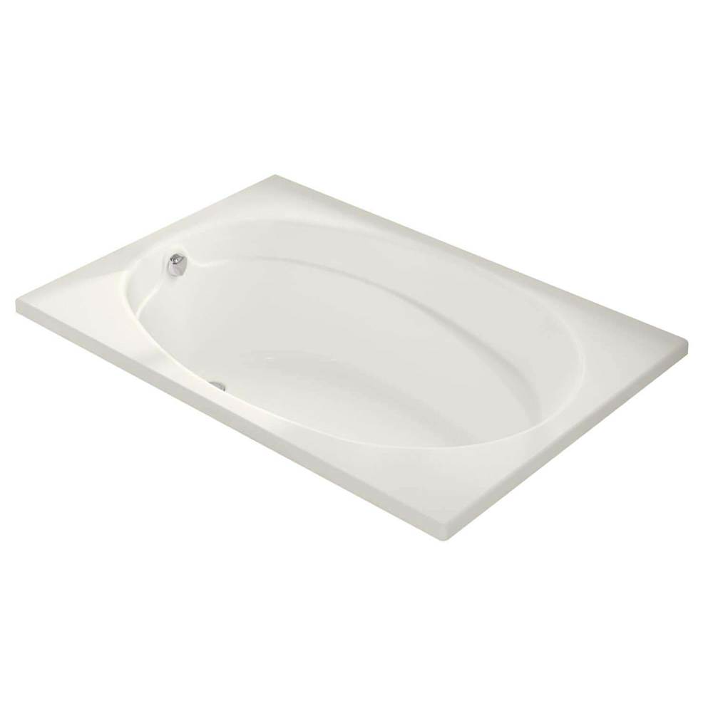 Maax Canada Temple 59.75 in. x 40.75 in. Alcove Bathtub with Aeroeffect System End Drain in Biscuit