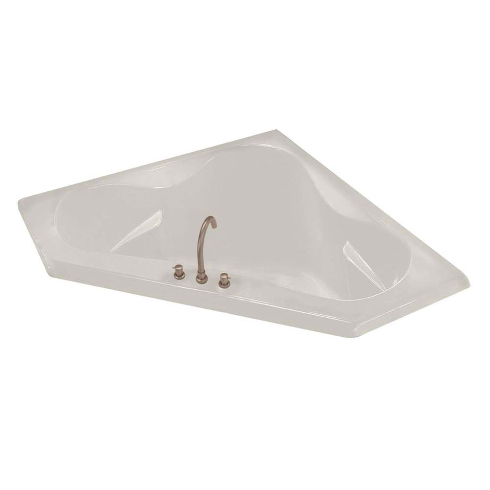 Maax Canada Tryst 59.25 in. x 59.25 in. Corner Bathtub with Combined Whirlpool/Aeroeffect System Center Drain in Biscuit