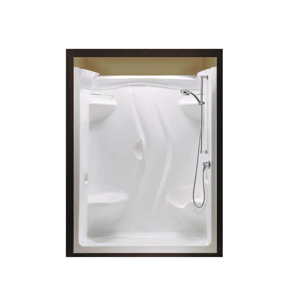 Maax Canada Stamina 60-II 59.5 in. x 35.75 in. x 76.38 in. 2-piece Shower with Left Seat, Left Drain in White