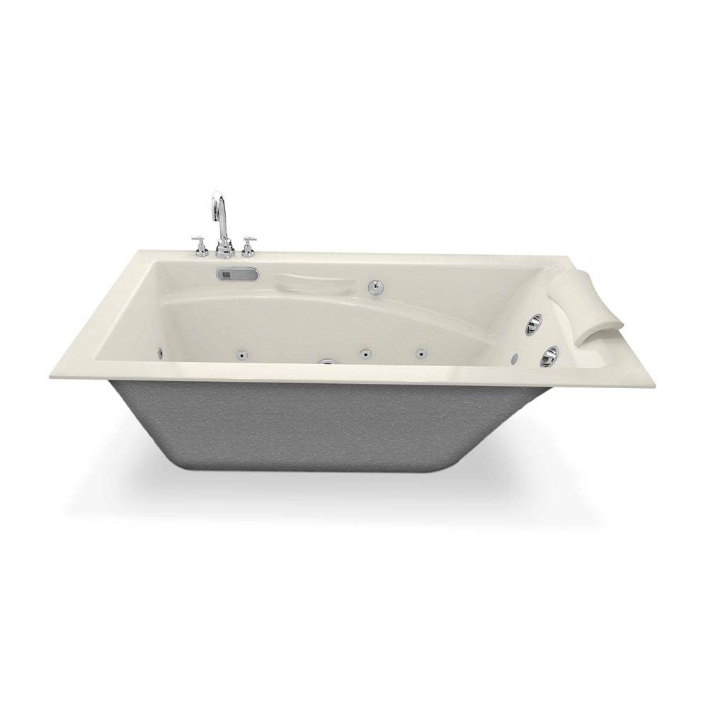 Maax Canada Optik 65.75 in. x 36 in. Alcove Bathtub with Aerofeel System Left Drain in Biscuit