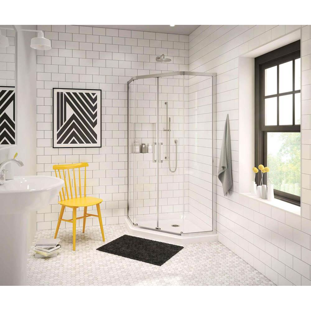Maax Canada NA 36.125 in. x 36.125 in. x 4.125 in. Neo-Angle Corner Shower Base with Center Drain in White