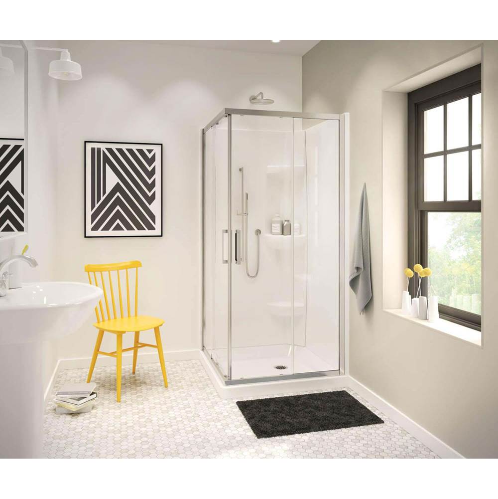Maax Canada SQ. 36.125 in. x 36.125 in. x 4.125 in. Square Corner Shower Base with Center Drain in White