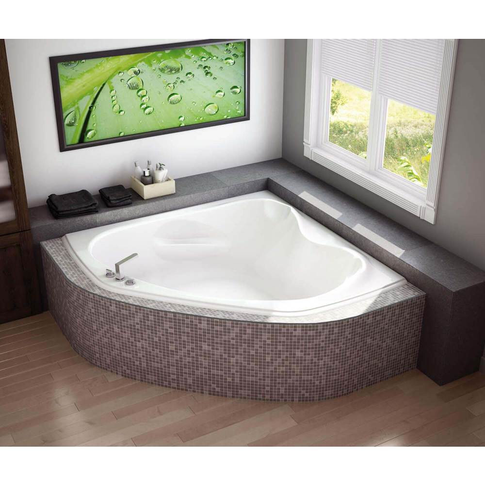 Maax Canada Vichy 59.75 in. x 59.75 in. Corner Bathtub with Combined Whirlpool/Aeroeffect System Center Drain in White