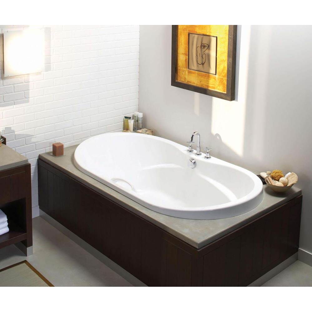 Maax Canada Living 72 in. x 42 in. Drop-in Bathtub with Hydromax System Center Drain in White