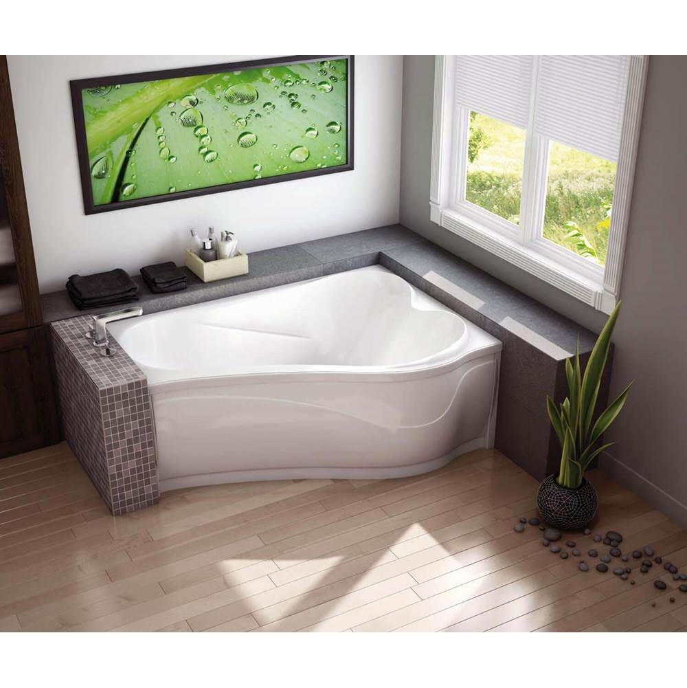 Maax Canada Vichy ASY 59.875 in. x 42.875 in. Corner Bathtub with Whirlpool System Left Drain in White
