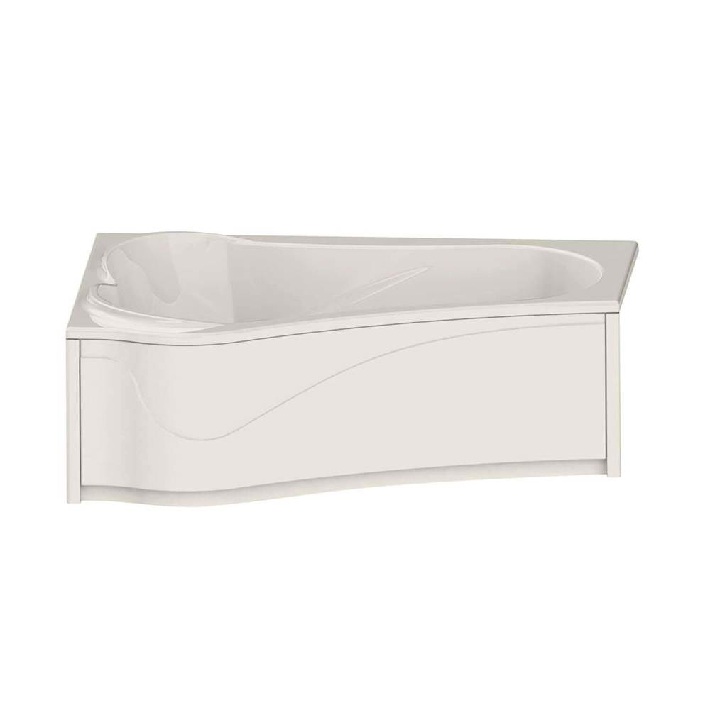 Maax Canada Vichy ASY 59.875 in. x 42.875 in. Corner Bathtub with Aeroeffect System Left Drain in Biscuit
