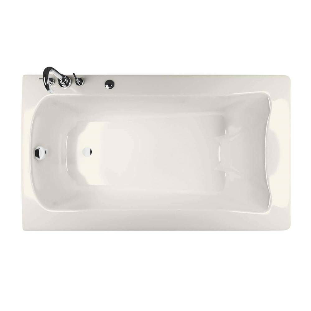Maax Canada Release 59.75 in. x 32 in. Alcove Bathtub with Aerofeel System Right Drain in Biscuit