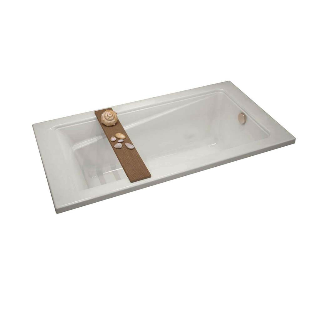 Maax Canada Exhibit 59.75 in. x 31.875 in. Drop-in Bathtub with End Drain in Biscuit