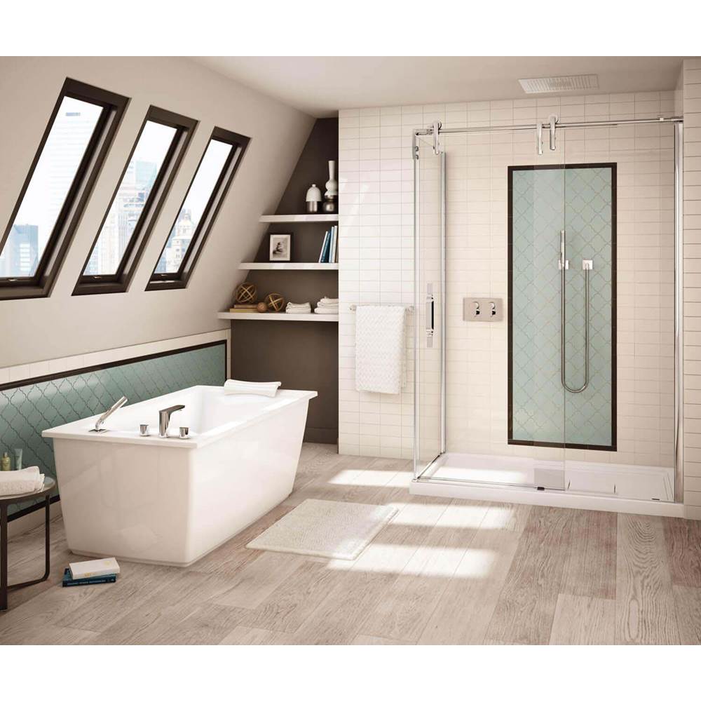 Maax Canada Optik F 60 in. x 32 in. Freestanding Bathtub with End Drain in White