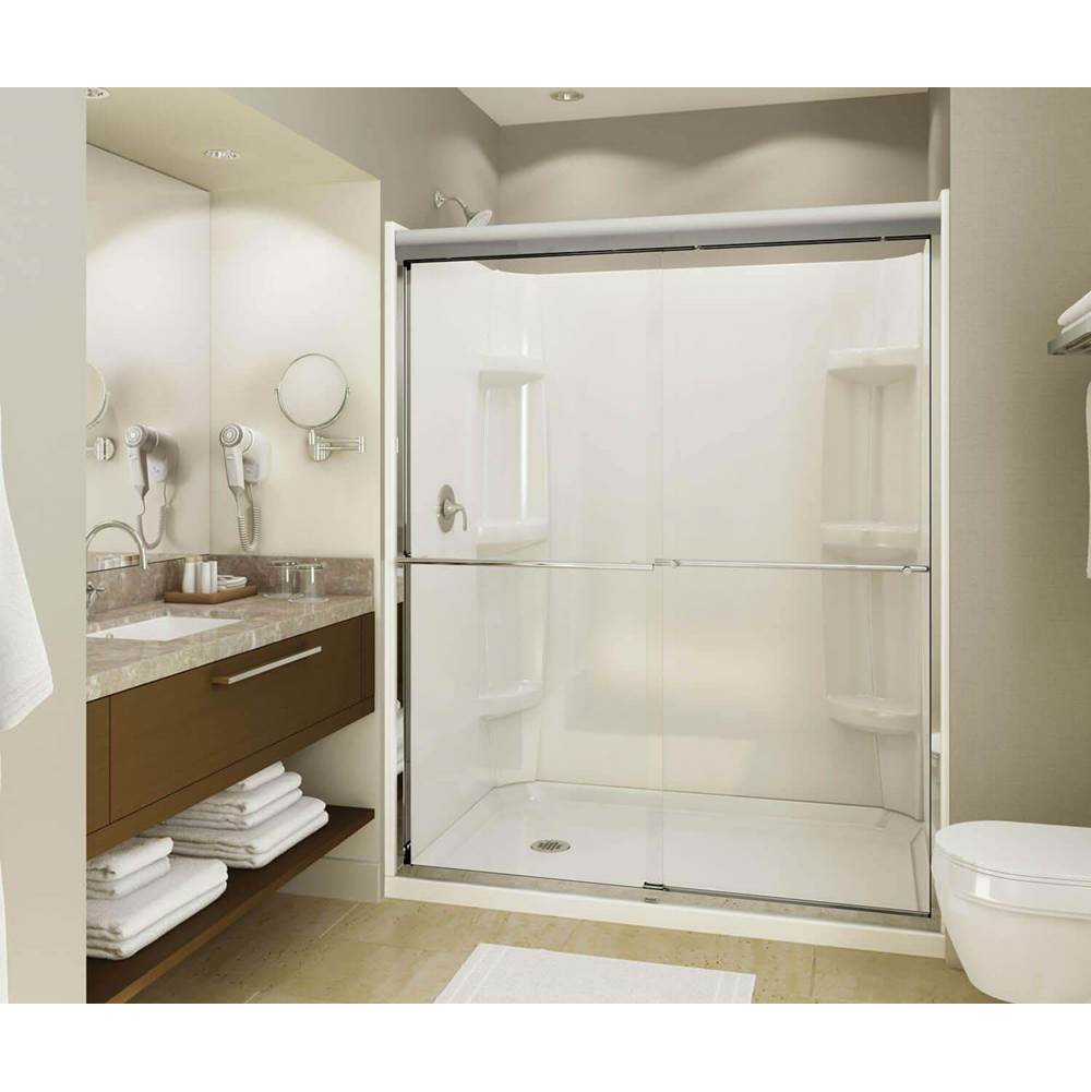 Maax Canada MAAX 59.75 in. x 36.25 in. x 4.125 in. Rectangular Alcove Shower Base with Left Drain in White