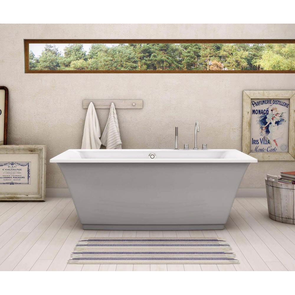 Maax Canada Optik F 66 in. x 36 in. Freestanding Bathtub with Center Drain in Sterling Silver