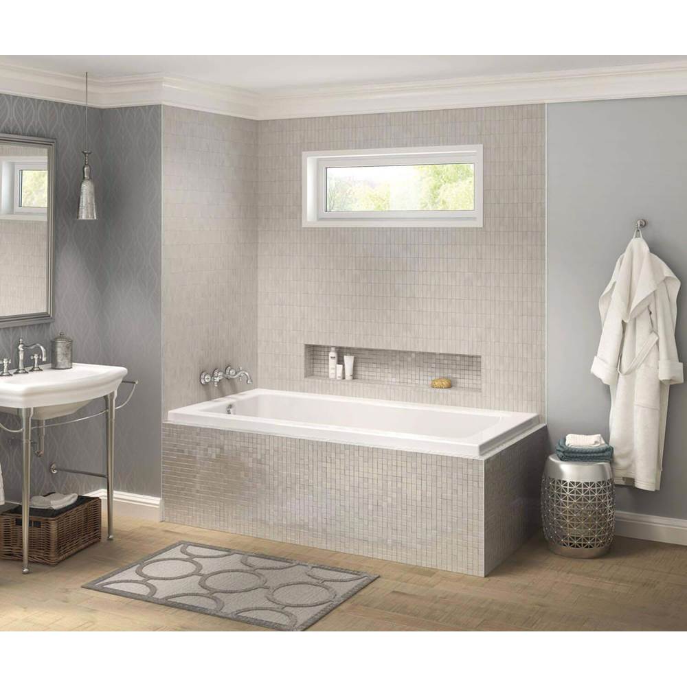 Maax Canada Pose IF 59.625 in. x 29.875 in. Corner Bathtub with Whirlpool System Left Drain in White