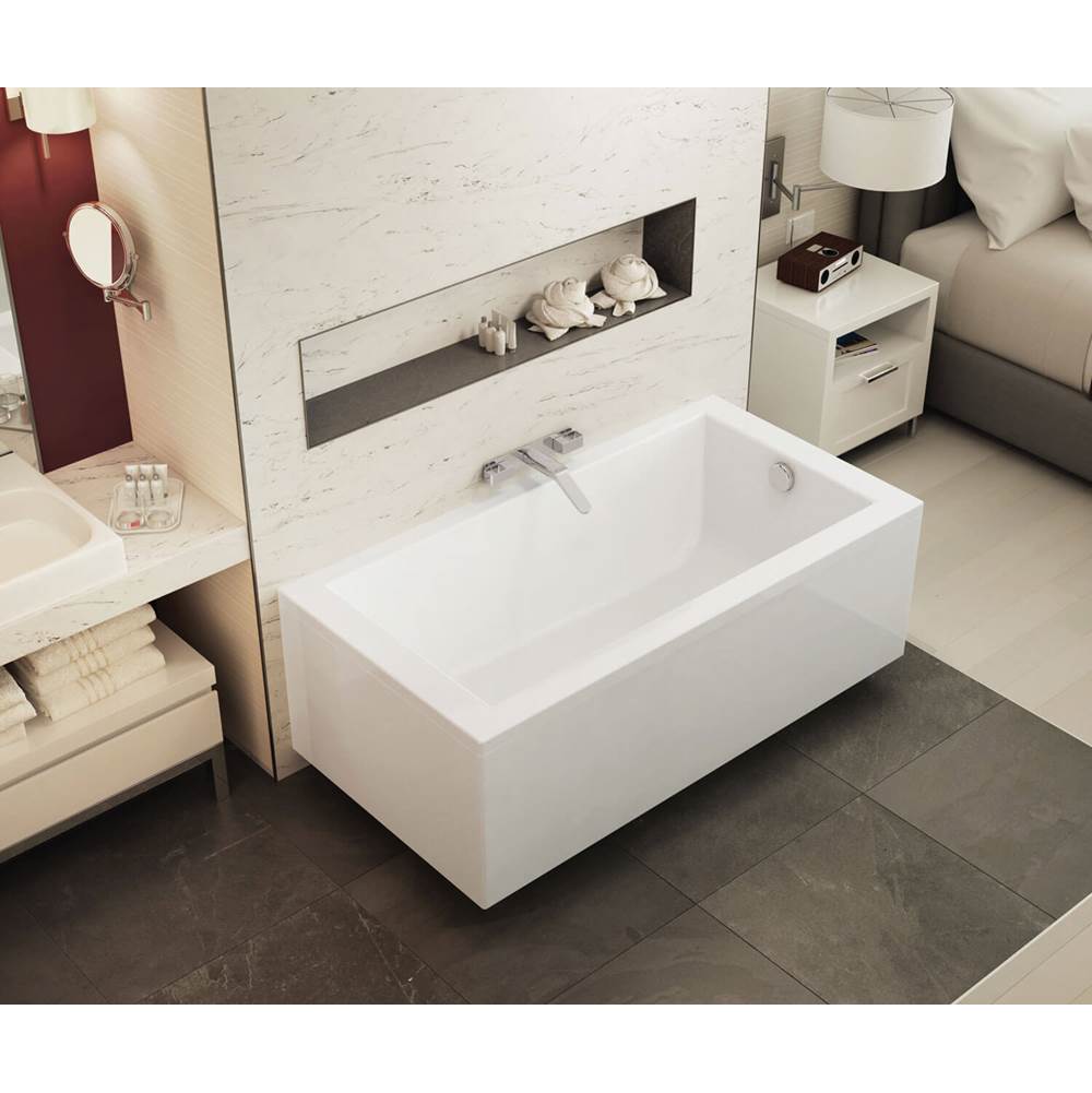 Maax Canada ModulR wall mounted (without armrests) 59.625 in. x 31.875 in. Wall Mount Bathtub with Left Drain in White