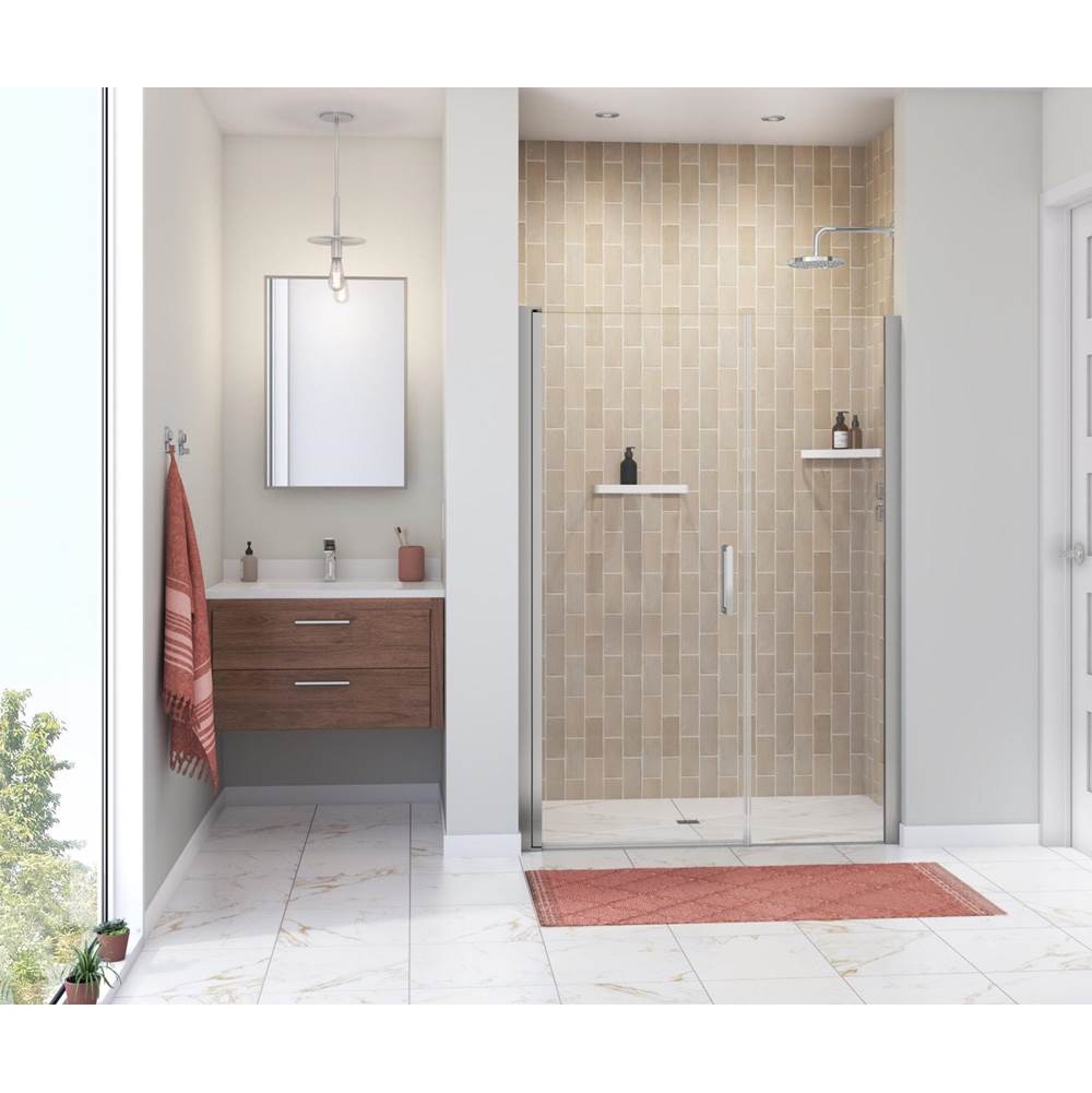 Maax Canada Manhattan 51-53 x 68 in. 6 mm Pivot Shower Door for Alcove Installation with Clear glass & Square Handle in Chrome