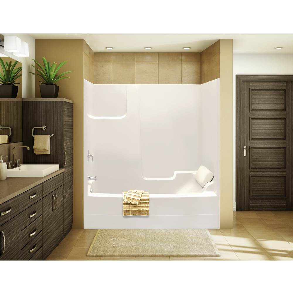 Maax Canada TSEA72 71.75 in. x 35.75 in. x 75 in. 1-piece Tub Shower with Left Drain in White