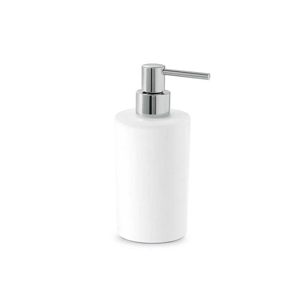 Newform Canada White Ceramic Soap Dispenser, Gun Metal